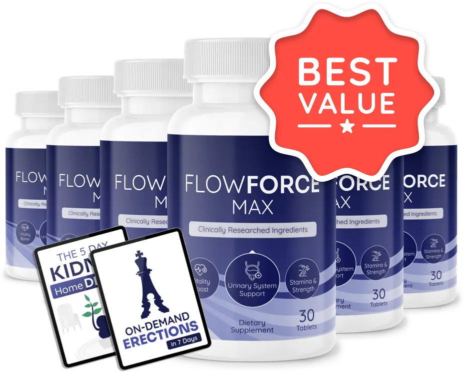 Six bottles of FlowForce Max natural formula